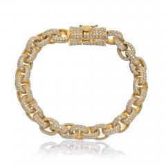 14K YELLOW GOLD 20 00CTS CHUNKY DIAMOND LINK BRACELET - 2596291