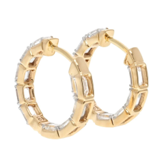 14K YELLOW GOLD 3 75 CARAT SMALL HOOP HUGGIE EARRINGS - 2765406