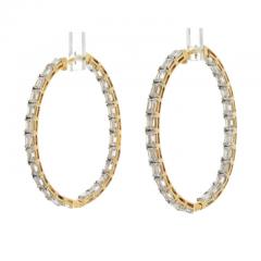 14K YELLOW GOLD 7 50CTTW DIAMOND INSIDE OUT HOOP EARRINGS - 3273962