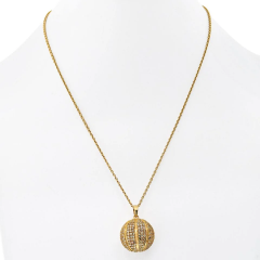 14K YELLOW GOLD 8 00CTTW DIAMOND BASKETBALL NECKLACE - 3605019