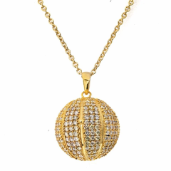 14K YELLOW GOLD 8 00CTTW DIAMOND BASKETBALL NECKLACE - 3605021