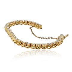 14K Yellow Gold 7 63cttw Round Diamond Half Bezel Mounting Tennis Bracelet - 4415858