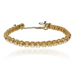 14K Yellow Gold 7 63cttw Round Diamond Half Bezel Mounting Tennis Bracelet - 4415859