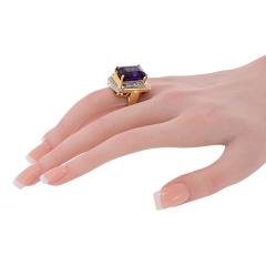 14K Yellow Gold Amethyst And Diamond Ring - 4442939
