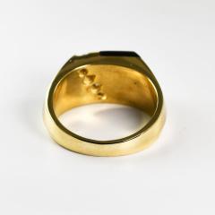 14K Yellow Gold Black Onyx Diamond Ring - 4525940