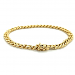 14K Yellow Gold Curb Link Chain Mens Bracelet 5 75 6 5mm 8 5 Inches - 3548133