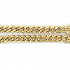 14K Yellow Gold Curb Link Chain Mens Bracelet 5 75 6 5mm 8 5 Inches - 3548173