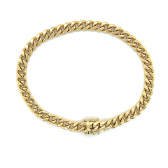 14K Yellow Gold Curb Link Chain Mens Bracelet 5 75 6 5mm 8 5 Inches - 3548221