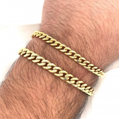 14K Yellow Gold Curb Link Chain Mens Bracelet 5 75 6 5mm 8 5 Inches - 3548241