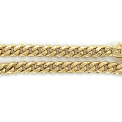 14K Yellow Gold Curb Link Chain Mens Bracelet 5 75 6 5mm 8 5 Inches - 3760596