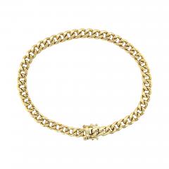 14K Yellow Gold Curb Link Chain Mens Bracelet 5 75 6 5mm 8 5 Inches - 3763425