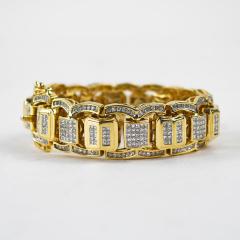 14K Yellow Gold Diamond Encrusted Bracelet 11ct - 4525874