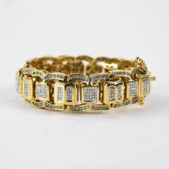 14K Yellow Gold Diamond Encrusted Bracelet 11ct - 4525876