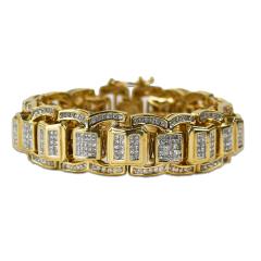 14K Yellow Gold Diamond Encrusted Bracelet 11ct - 4527310