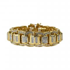 14K Yellow Gold Diamond Encrusted Bracelet 11ct - 4527346