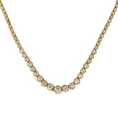 14K Yellow Gold Diamond Necklace 6 90tdw 22 1g - 4525746