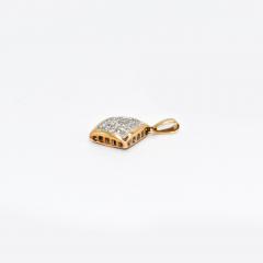 14K Yellow Gold Diamond Pendant Earring Set 1 50tdw 4 4gr - 4721715