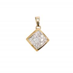 14K Yellow Gold Diamond Pendant Earring Set 1 50tdw 4 4gr - 4721716