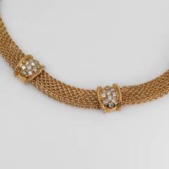14K Yellow Gold Diamond Woven Link Necklace 3 00TDW - 4525681