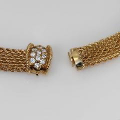 14K Yellow Gold Diamond Woven Link Necklace 3 00TDW - 4525683