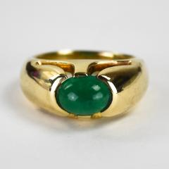 14K Yellow Gold Emerald Cabochon Ring 3 00ct - 4525786