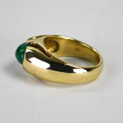 14K Yellow Gold Emerald Cabochon Ring 3 00ct - 4525789