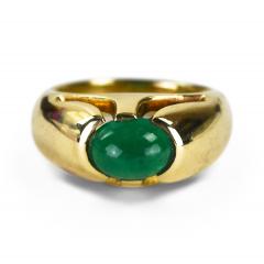 14K Yellow Gold Emerald Cabochon Ring 3 00ct - 4527268