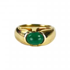 14K Yellow Gold Emerald Cabochon Ring 3 00ct - 4527289