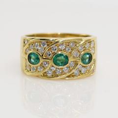 14K Yellow Gold Emerald Diamond Ring 50tdw 9 6g - 4525651