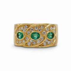 14K Yellow Gold Emerald Diamond Ring 50tdw 9 6g - 4527256