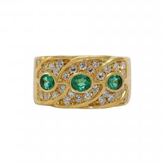 14K Yellow Gold Emerald Diamond Ring 50tdw 9 6g - 4527277