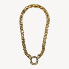 14K Yellow Gold Fancy Link Diamond Panther Necklace 1 50ct - 4525658