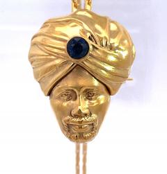 14K Yellow Gold Genie with Sapphire Studded Turban - 3849632