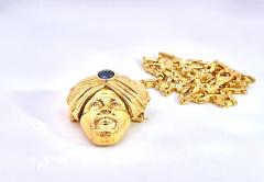 14K Yellow Gold Genie with Sapphire Studded Turban - 3849639