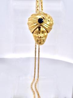 14K Yellow Gold Genie with Sapphire Studded Turban - 3849643