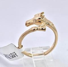 14K Yellow Gold Horse Ring Doves by Doron Paloma - 3805453