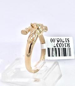 14K Yellow Gold Horse Ring Doves by Doron Paloma - 3805455