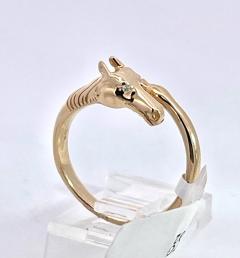 14K Yellow Gold Horse Ring Doves by Doron Paloma - 3805456