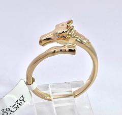 14K Yellow Gold Horse Ring Doves by Doron Paloma - 3805459