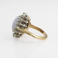 14K Yellow Gold Lavendar Jade Diamond Ring 1 00tdw 7 4g - 4525635