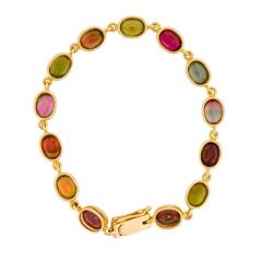 14K Yellow Gold Multi Gemstone Bracelet - 4716699