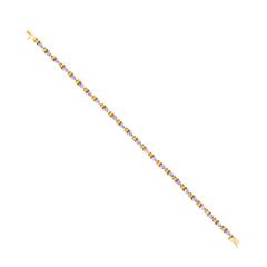 14K Yellow Gold Pear Shape Pale Lavender Tanzanite Bracelet - 4715106