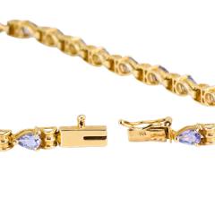 14K Yellow Gold Pear Shape Pale Lavender Tanzanite Bracelet - 4715108
