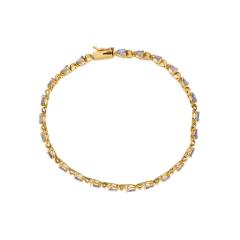 14K Yellow Gold Pear Shape Pale Lavender Tanzanite Bracelet - 4715109