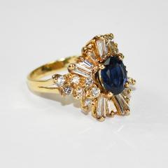 14K Yellow Gold Sapphire and Diamond Jewelry Set - 4721724