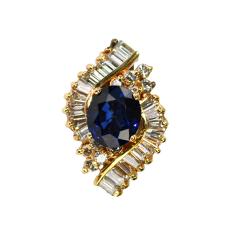 14K Yellow Gold Sapphire and Diamond Jewelry Set - 4721728