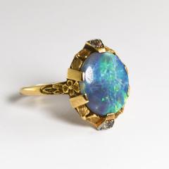 14K Yellow Gold Vintage Opal Ring 3 5g - 4525968