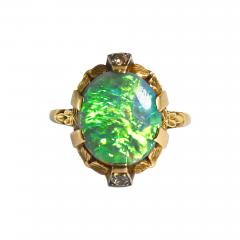 14K Yellow Gold Vintage Opal Ring 3 5g - 4527353