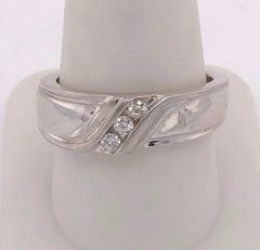 14Kt White Gold Three Diamond Ring 25 Total Diamond Weight - 2658574