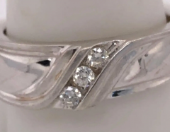 14Kt White Gold Three Diamond Ring 25 Total Diamond Weight - 2658616